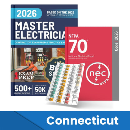 2026 Connecticut Master Electrician Study Guide & National Electrical Code Combo with Tabs (Based on the 2026 NEC)