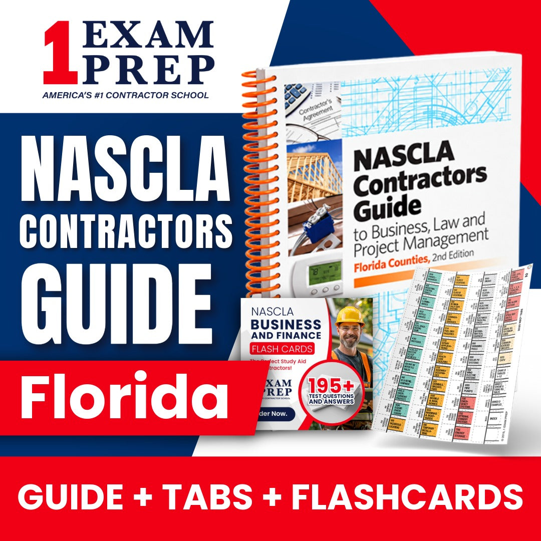 Florida Counties NASCLA Highlighted & Tabbed Contractor's Guide to Business, Law and Project Management, 2nd Edition + Flash Cards Bundle