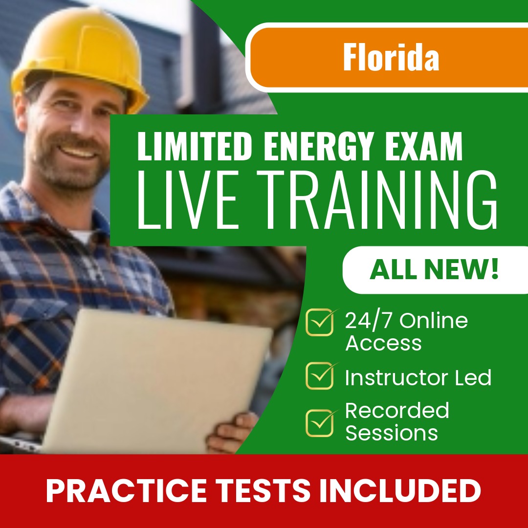 Florida Limited Energy Contractor Exam Prep - Live Virtual + Self Study Training