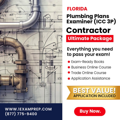 Florida Plumbing Plans Examiner (ICC 3P) Ultimate Exam Prep Rental Package