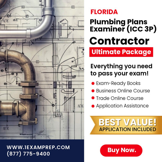Florida Plumbing Plans Examiner (ICC 3P) Ultimate Exam Prep Rental Package