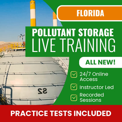 Florida Pollutant Storage Contractor Exam Prep - Live Virtual + Self Study Training