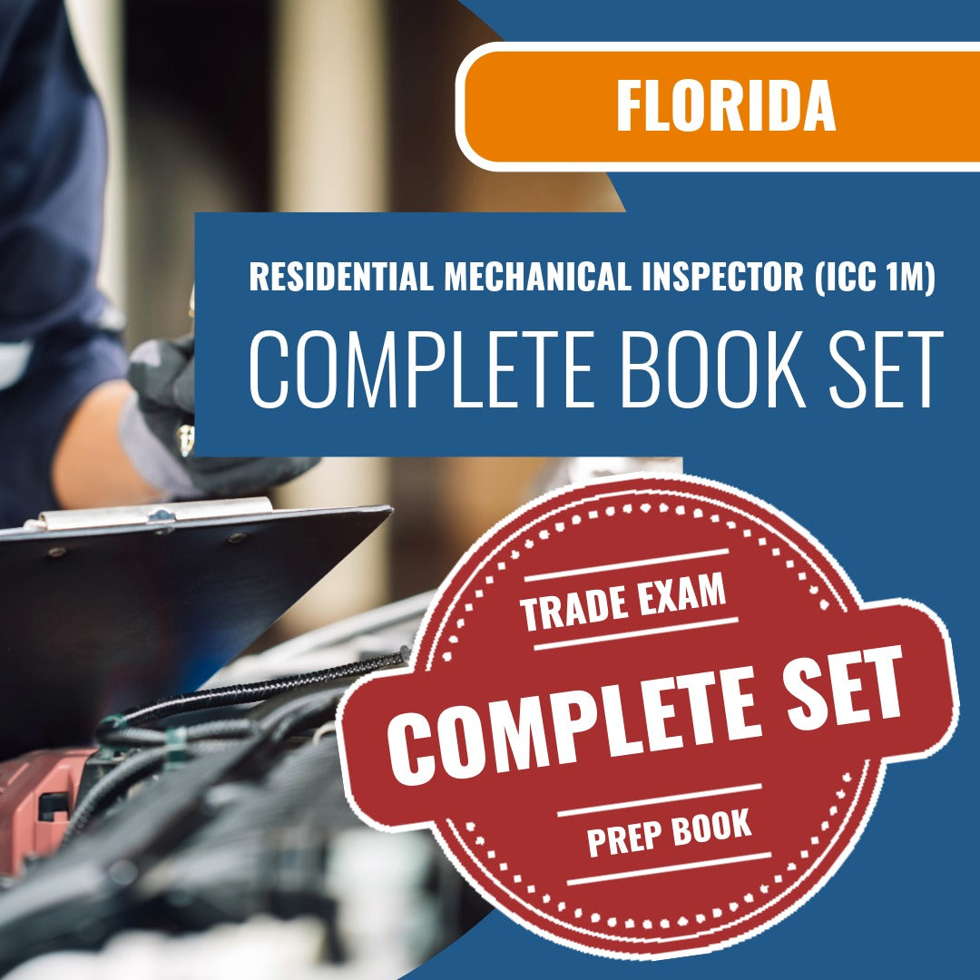 Florida Residential Mechanical Inspector (ICC 1M) Exam Book Package