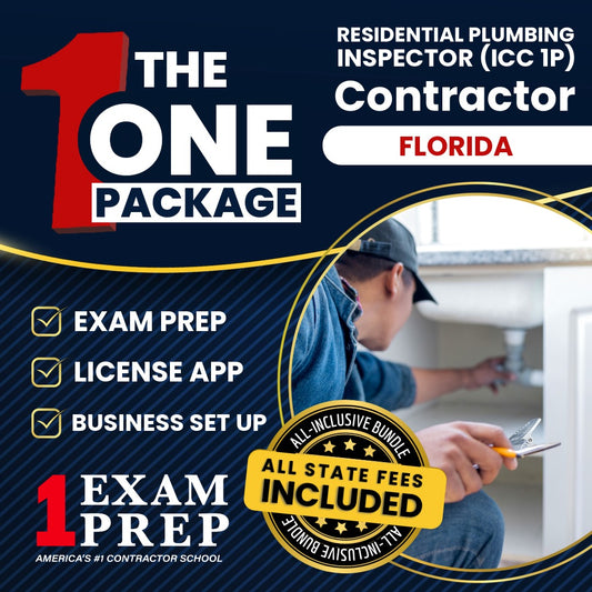 The 1 Package: All-Inclusive Florida Residential Plumbing Inspector (ICC 1P) Exam, Licensing & Business Setup Solution