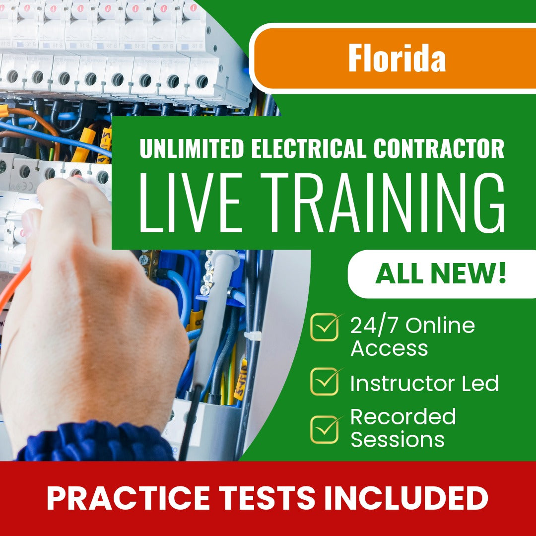 Florida Unlimited Electrical Contractor Exam Prep - Live Virtual + Self Study Training