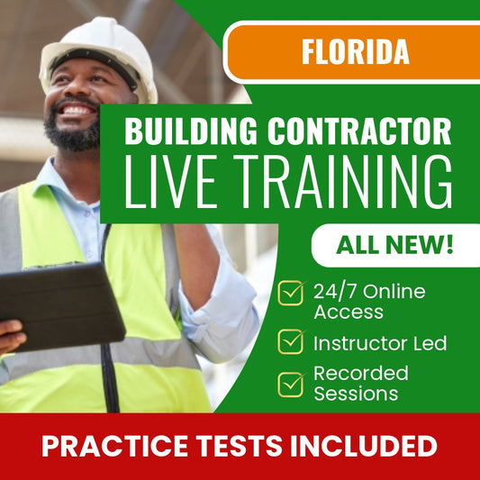 Florida Building Contractor Exam Prep - Live Virtual + Self Study Training
