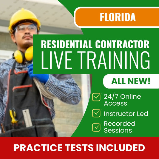 Florida Residential Contractor Exam Prep - Live Virtual + Self Study Training