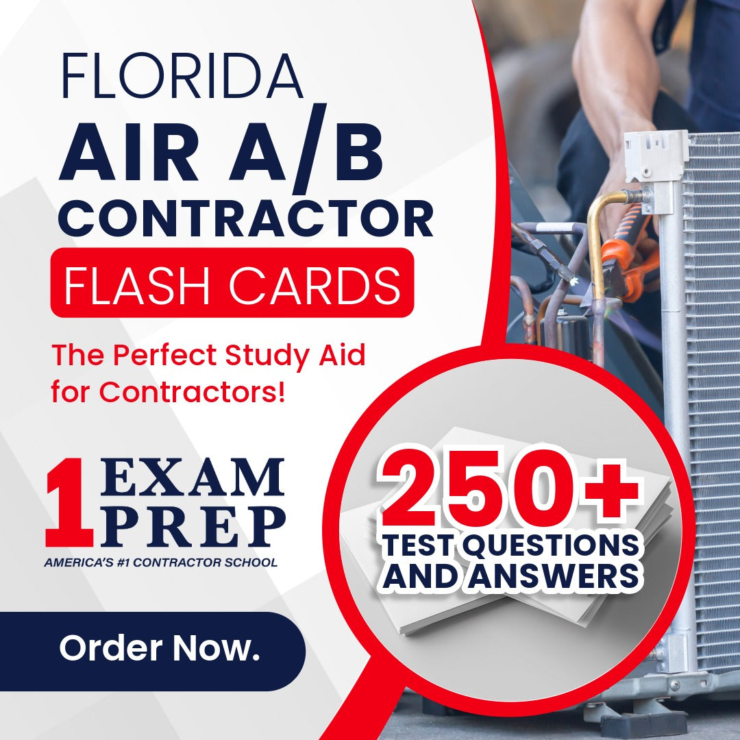 Florida Air A or B Contractor Exam Prep Study Flash Cards