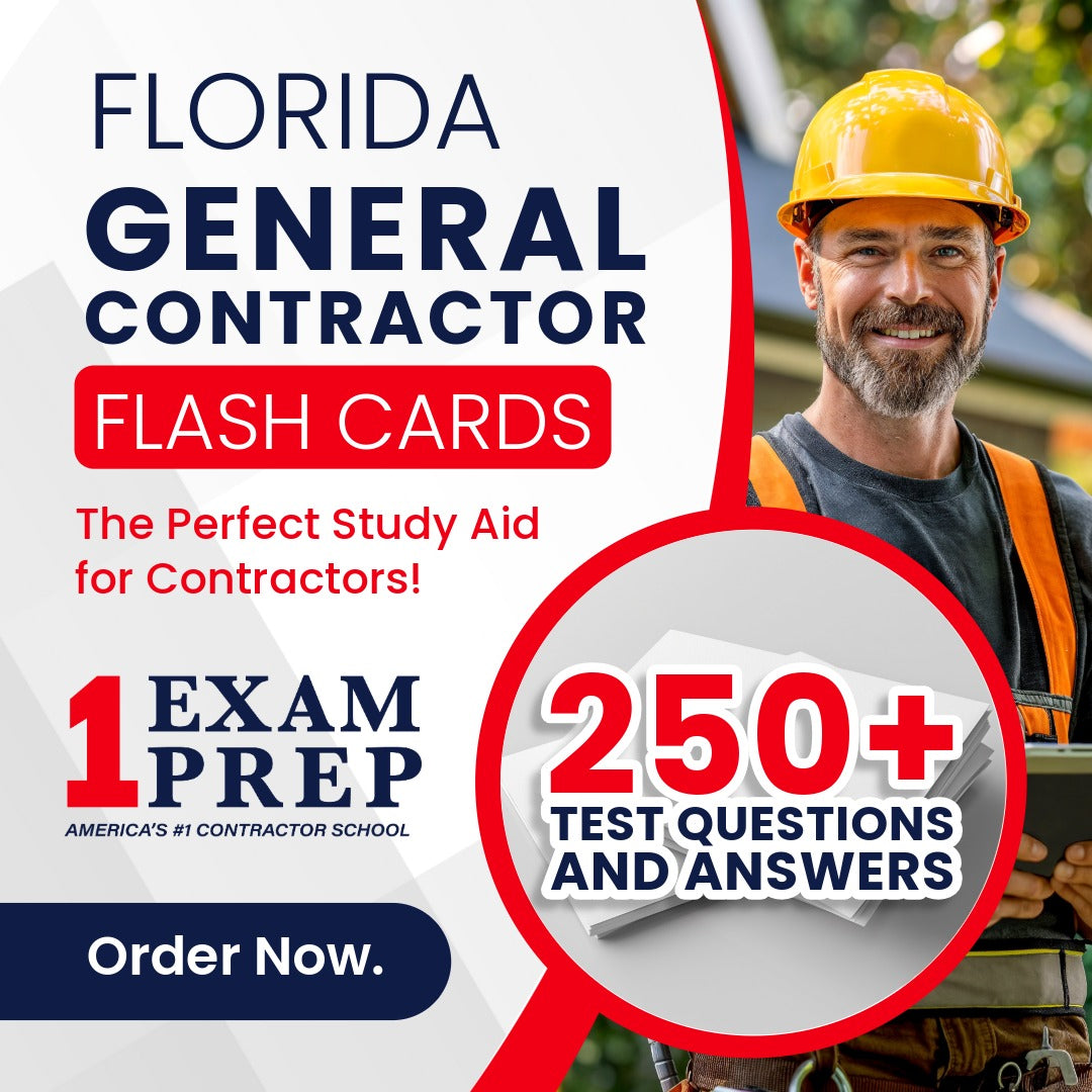 Florida General Contractor Exam Prep Study Flash Cards