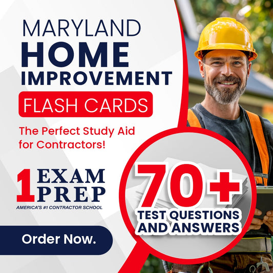 Maryland Home Improvement Salesperson Exam Prep Study Flash Cards