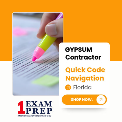 Florida Gypsum Contractor Exam Quick Code Navigation Tabs
