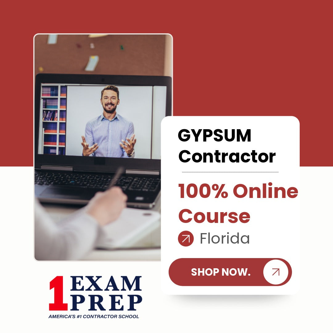 Florida Gypsum Contractor Exam 100% Online Course