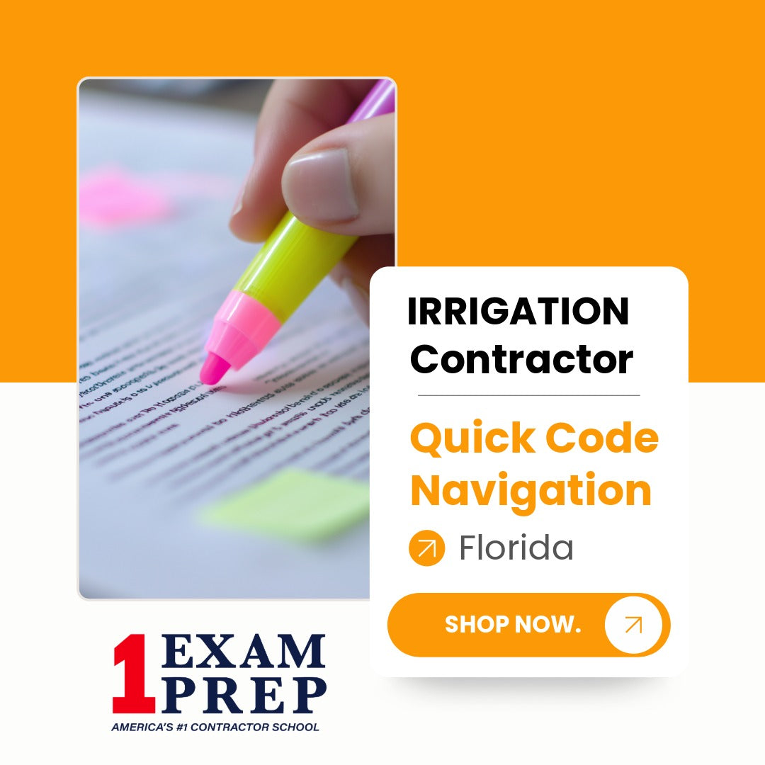 Florida Irrigation Contractor Exam Quick Code Navigation Tabs