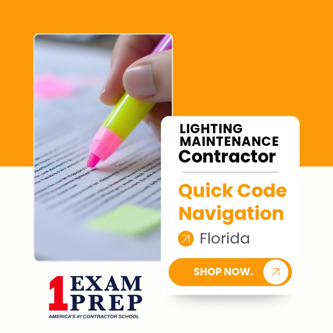 Florida Lighting Maintenance Contractor Exam Quick Code Navigation Tabs