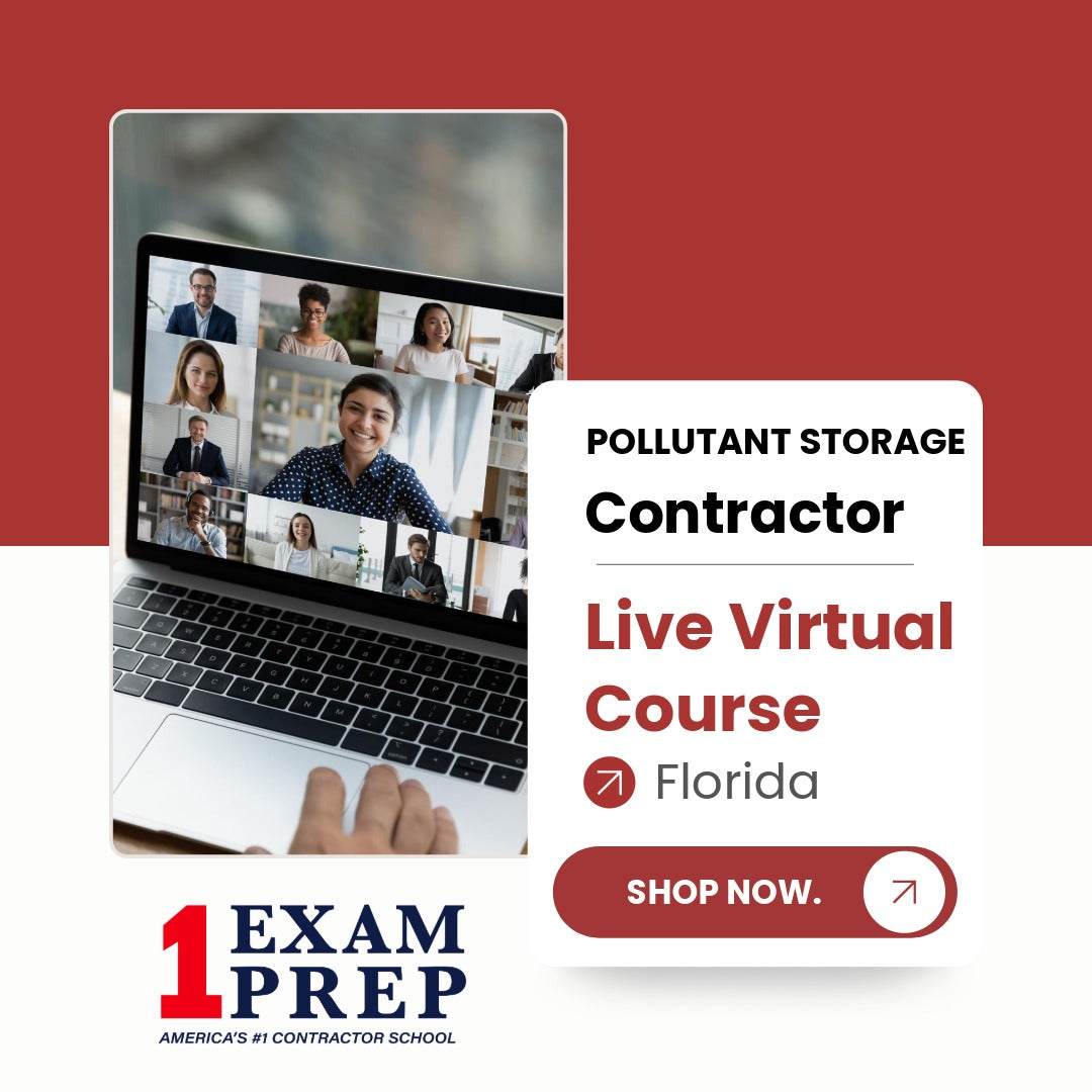 Florida Pollutant Storage Contractor Exam Live Virtual Course