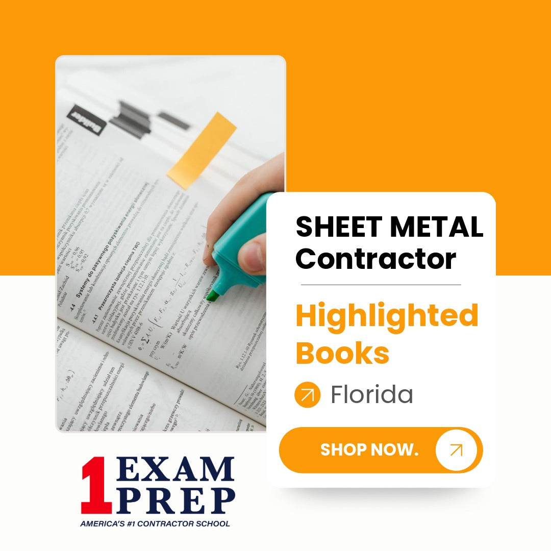 Florida Sheet Metal Contractor Exam Highlighted Books
