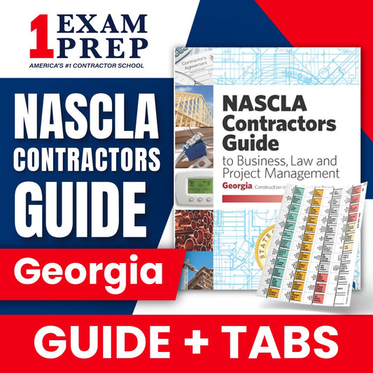 Georgia NASCLA Contractor's Guide to Business, Law and Project Management, Georgia Construction Industry Licensing Board 5th Edition (Plumbers, Coditioned Air, Low Voltage, Electrical & Utility) + Tabs Bundle