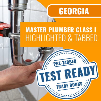 Georgia Master Plumber Class I (Restricted) Contractor Highlighted & Tabbed Book Package