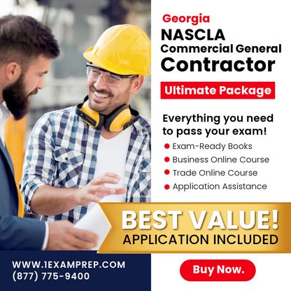 Georgia NASCLA Commercial General Building Contractor Ultimate Exam Prep Rental Package