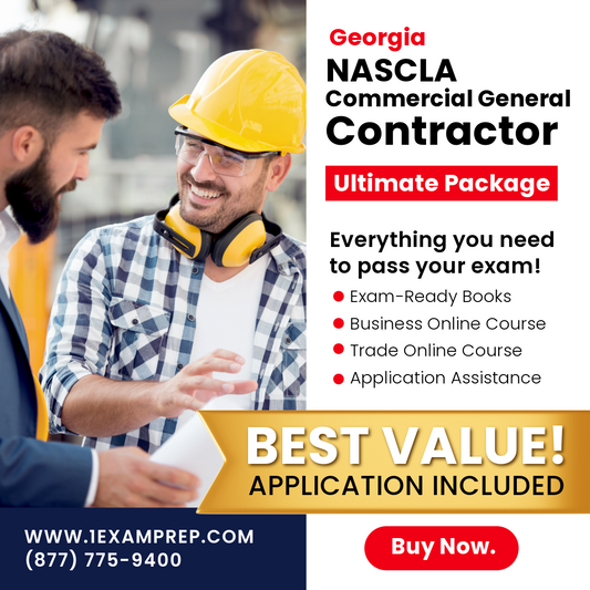Georgia NASCLA Commercial General Building Contractor Ultimate Exam Prep Rental Package