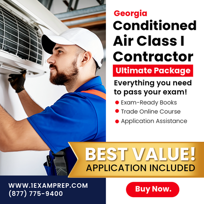 Georgia Conditioned Air Class I (Restricted) Contractor Ultimate Exam Prep Rental Package