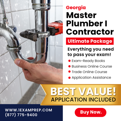 Georgia Master Plumber Class I (Restricted) Ultimate Exam Prep Rental Package