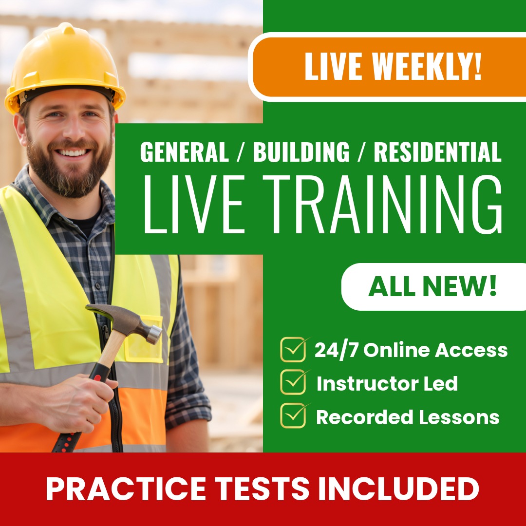 Weekly contractor exam prep live virtual and self-study training program