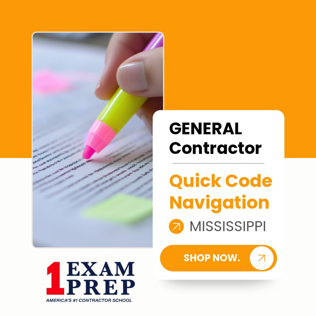Mississippi General Contractor Exam Quick Code Navigation
