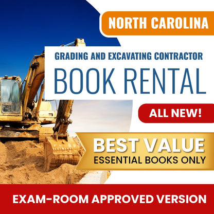 North Carolina Grading and Excavating Contractor Books & Course Rental - Exam Room Approved