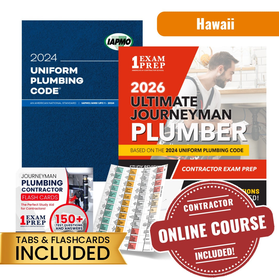 2026 Hawaii Journeyman Plumber Exam Complete Books, Tabs & Course Package (Based on 2024 UPC)
