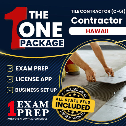 The 1 Package: All-Inclusive Hawaii Tile Contractor (C-51) Exam, Licensing & Business Setup Solution