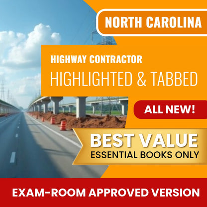 North Carolina Highway Contractor Highlighted & Tabbed Books Allowed into Exam Package