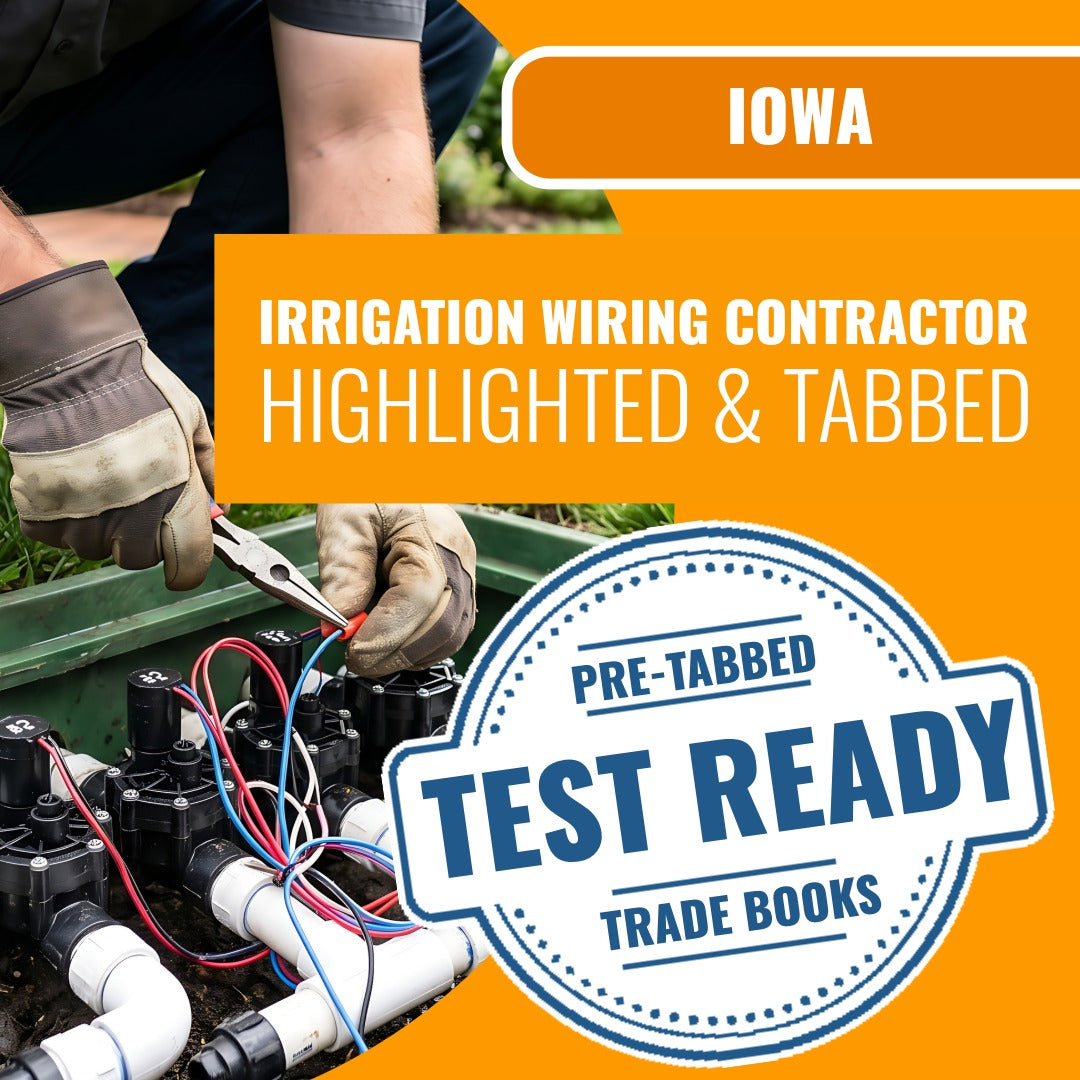 Iowa Irrigation System Wiring Contractor - Highlighted and Tabbed Book Package