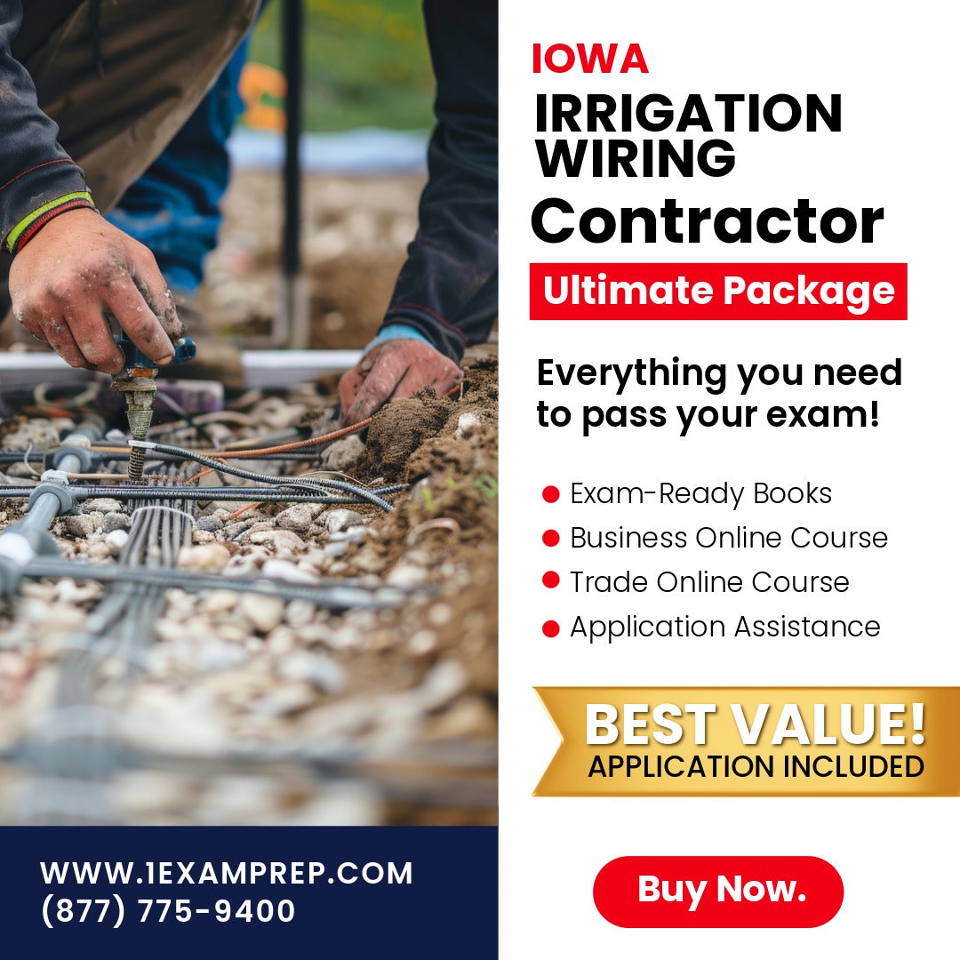 Iowa Irrigation System Wiring Contractor Ultimate Exam Prep Rental Package