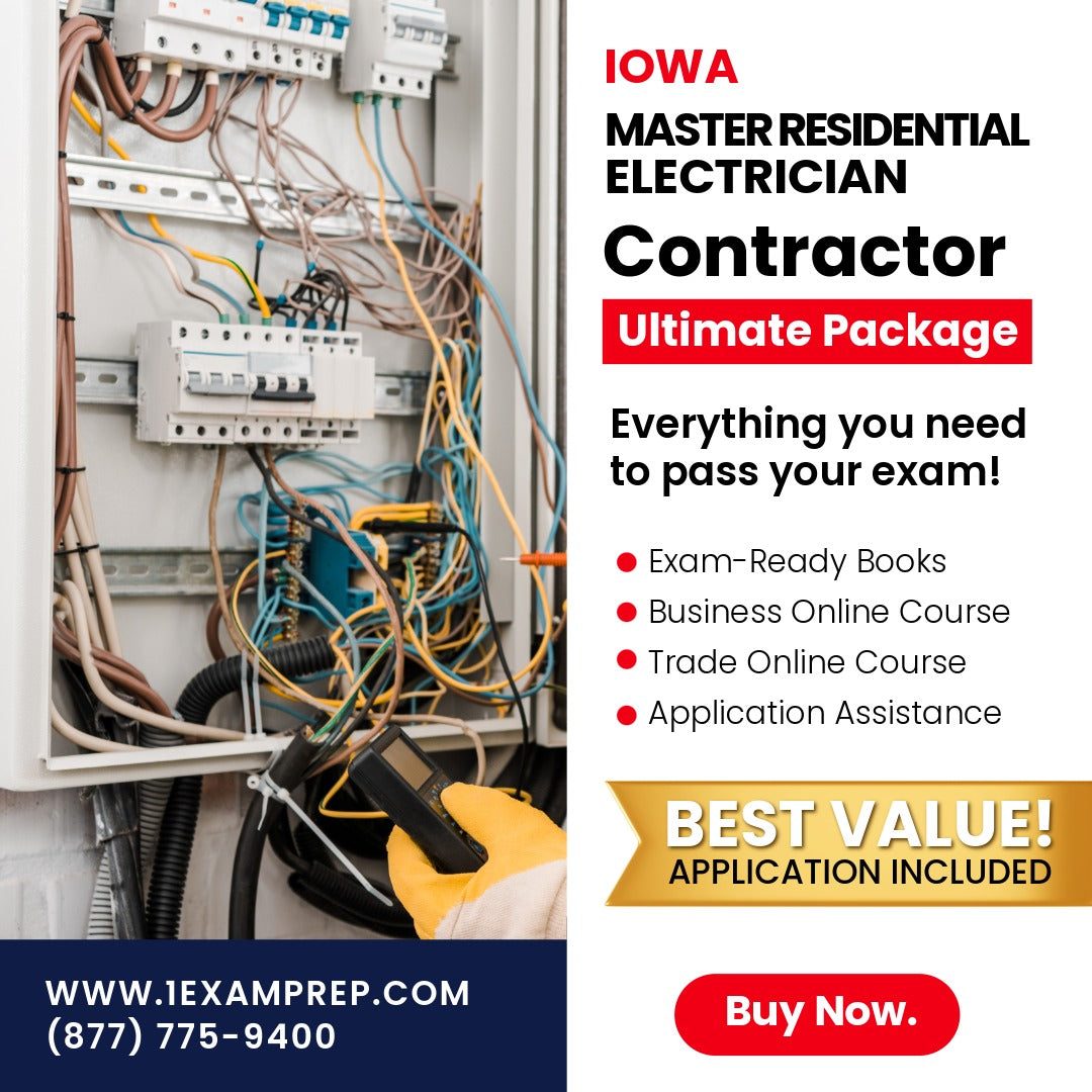 Iowa Master Residential Electrician Ultimate Exam Prep Rental Package