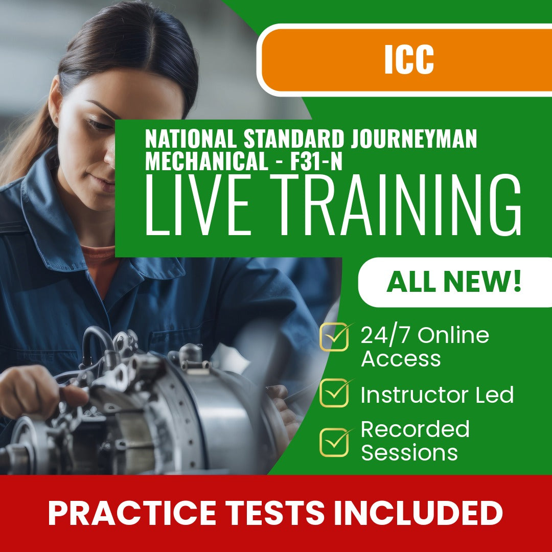 ICC National Standard Journeyman Mechanical F31-N Exam Prep - Live Virtual + Self Study Training