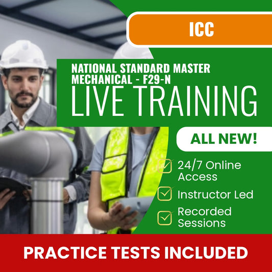 ICC National Standard Master Mechanical F29-N Exam Prep - Live Virtual + Self Study Training