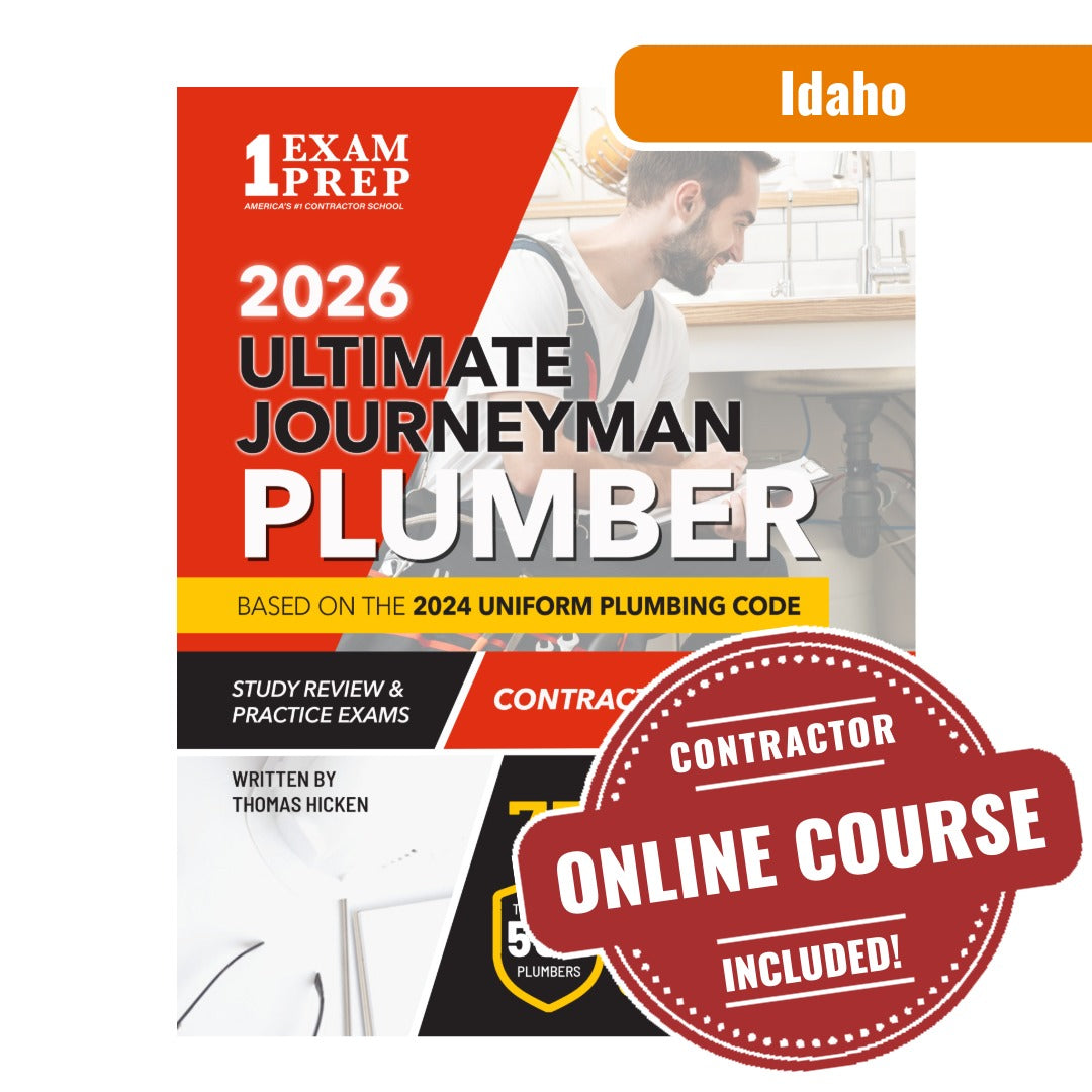 2026 Idaho Journeyman Plumber Exam Prep Study Guide & Online Course (Based on 2024 UPC)