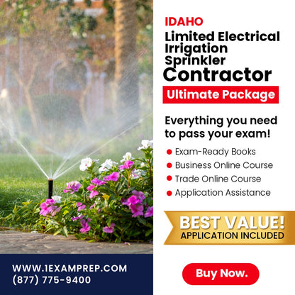Idaho Limited Electrical Irrigation Sprinkler Installer Contractor Ultimate Exam Prep Rental