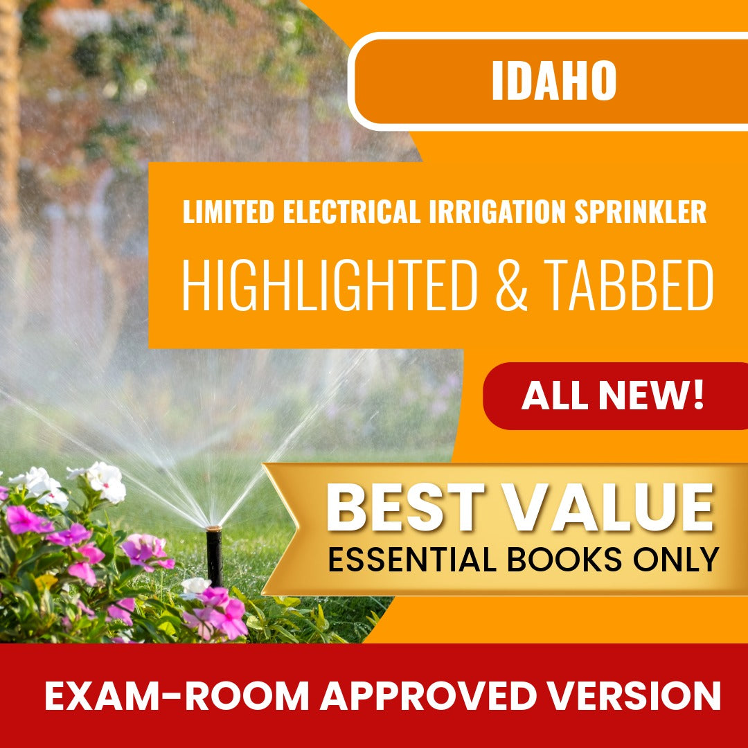 Idaho Limited Electrical Irrigation Sprinkler Installer Contractor Highlighted & Tabbed Books Allowed into Exam Package