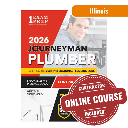 2026 Illinois Journeyman Plumber Exam Prep Study Guide & Online Course (Based on 2024 IPC)
