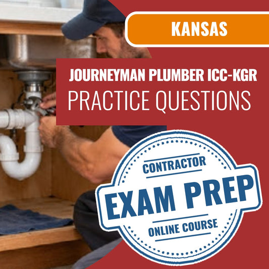 Kansas Journeyman Plumber with Gas (ICC - KGR) - Online Practice Questions