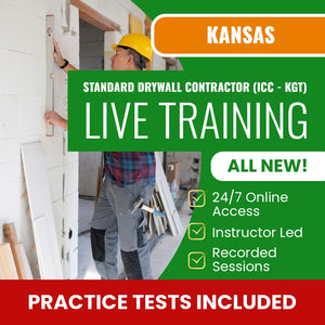Kansas Standard Drywall Contractor (ICC - KGT) Exam Prep - Live Virtual + Self Study Training