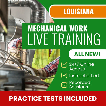 Louisiana Mechanical Work Contractor Exam Prep - Live Virtual + Self Study Training