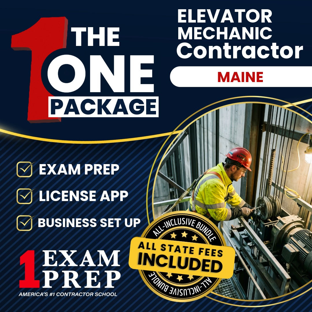 The 1 Package: All-Inclusive Maine Elevator Mechanic Contractor Exam, Licensing & Business Setup Solution