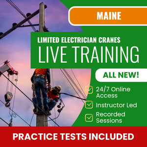 Maine Limited Electrician Cranes Contractor Exam Prep - Live Virtual + Self Study Training