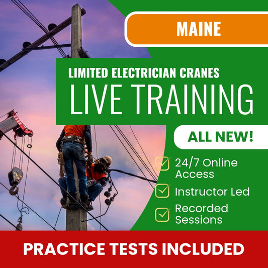 Maine Limited Electrician Cranes Contractor Exam Prep - Live Virtual + Self Study Training