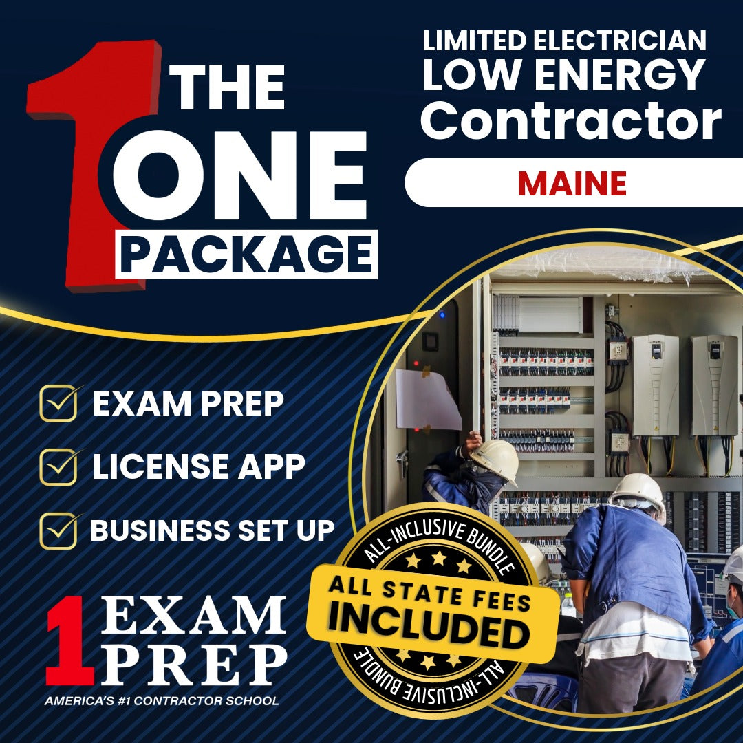 The 1 Package: All-Inclusive Maine Limited Electrician Low Energy Contractor Exam, Licensing & Business Setup Solution