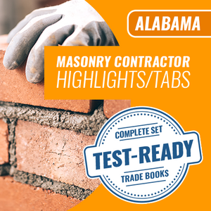 Alabama Building Contractor Under Four Stories Exam; Pre-Printed Tabs