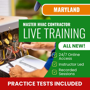 Maryland Master HVAC Contractor Exam Prep - Live Virtual + Self Study Training